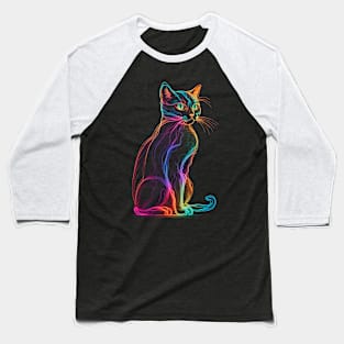 Neon Cat 09 Baseball T-Shirt